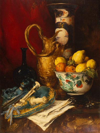 Martwa natura (olej na panelu) autorstwa Antoine Vollon