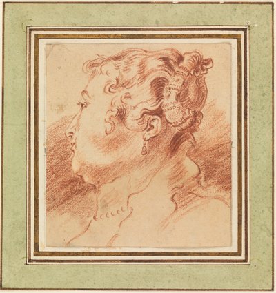 Studium głowy kobiety autorstwa Antoine Watteau