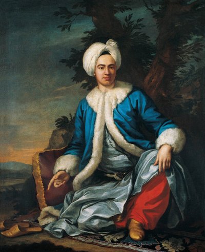 Portret Europejczyka w stroju tureckim, druga połowa XVIII wieku. autorstwa Antoine de Favray