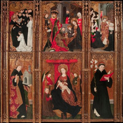 Retable de la vierge, Saint Augustin et Saint Nicolas de Tolentino - Ołtarz Dziewicy, Świętego Augustyna i Świętego Mikołaja z Tolentino - Antoine de Lonhy (1446-1490) Tempera i olej na drewnie 1462 Museu Nacional d