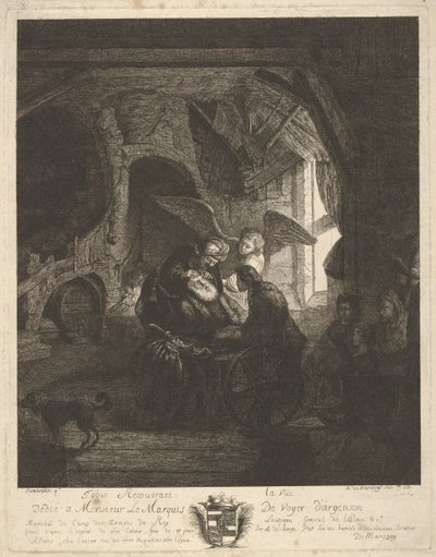Tobiasz powracający wzrokiem do swojego ojca, 1755. autorstwa Antoine de Marcenay Ghuy