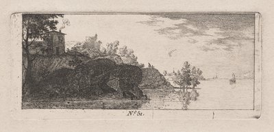 Domek na Skalistym Przylądku nad rzeką autorstwa Antoine de Marcenay de Ghuy
