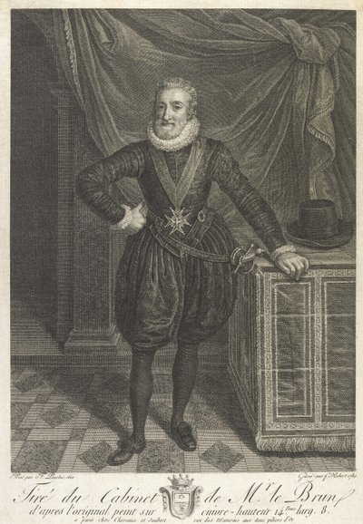 Portret połówkowy Henryka IV (grafit na papierze) autorstwa Antoine de Marcenay de Ghuy