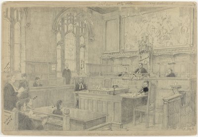 Studium całej kompozycji do (nieukończonego) obrazu dworu holenderskiego w Londynie, czerwiec 1942 autorstwa Anton Abraham van Anrooy