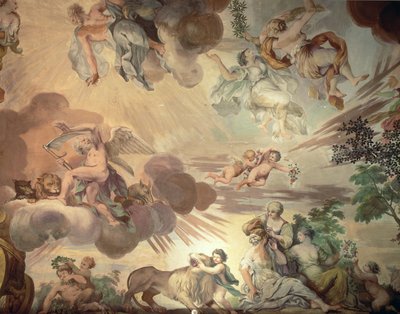 Triumf pokoju nad wojną, fragment nieba, z sufitu sali głównej zdjęcie autorstwa Anton Agelo Bonifazi