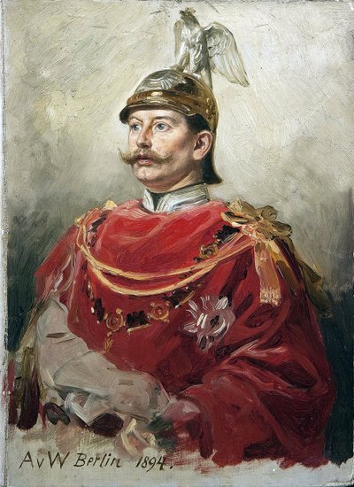 Guillaume II Portret cesarza niemieckiego Wilhelma II (1859-1941), króla Prus par Wernera, Antona von (1843-1915). Olej na tekturze, rozmiar: 32x22,5 autorstwa Anton Alexander von Werner