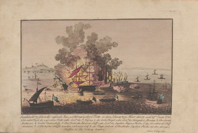 Bitwa morska między flotą rosyjską i osmańską na Morzu Czarnym 28 i 29 czerwca 1788, 1788. autorstwa Anton Balzer
