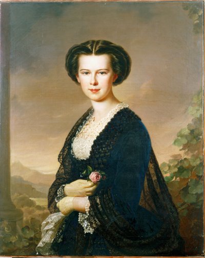 Cesarzowa Elżbieta Sisi, z domu księżniczka bawarska, żona cesarza Austrii i Węgier Franciszka Józefa ... autorstwa Anton Einsle