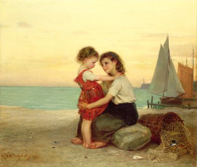 Siostry na plaży, 1871 autorstwa Anton Heinrich Dieffenbach