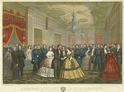Ostatnie przyjęcie Abrahama Lincolna, wyd. 1865 (lito ręcznie kolorowane) autorstwa Anton Hohenstein