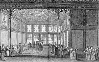 Wnętrze salonu w pałacu Topkapi sułtanki Hadidge, siostry Selima III autorstwa Anton Ignaz (after) Melling