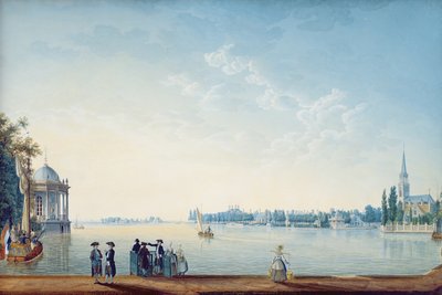 Havenrak do Broek w Waterland lub miasto Zwolle nad brzegiem Ijssel w Holandii, 1814 autorstwa Anton Ignaz Melling