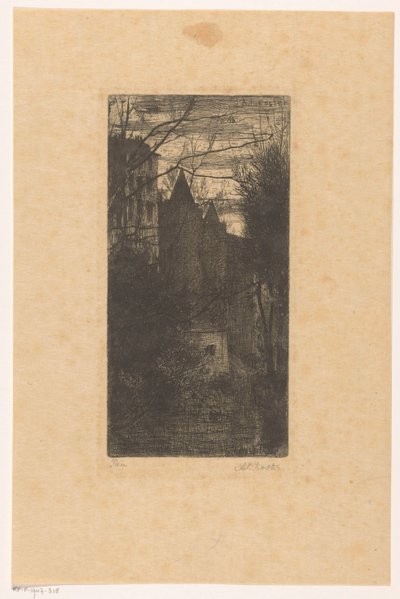 Zamek Pau o zmierzchu autorstwa Anton L. Koster (signed by artist)
