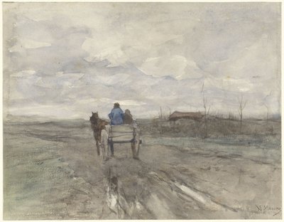 Wózek rolnika na wiejskiej drodze autorstwa Anton Mauve