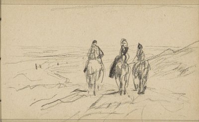 Trzej jeźdźcy na wydmach autorstwa Anton Mauve