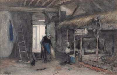 Poranne obowiązki, ok. 1845-65 (akwarela na papierze) autorstwa Anton Mauve