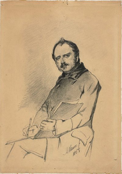 Portret mężczyzny piszącego autorstwa Anton Mauve