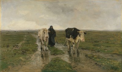 Pasący się. Prawdopodobnie lata 80. XIX wieku autorstwa Anton Mauve