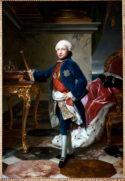 Portret Ferdynanda I z Burbonów lub Ferdynanda IV, króla Neapolu w wieku dziewięciu lat autorstwa Anton Raphael Mengs