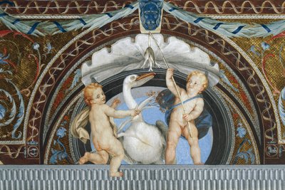 Putti z pelikanem, Anton Raphael Mengs, detal, technika mieszana autorstwa Anton Raphael Mengs