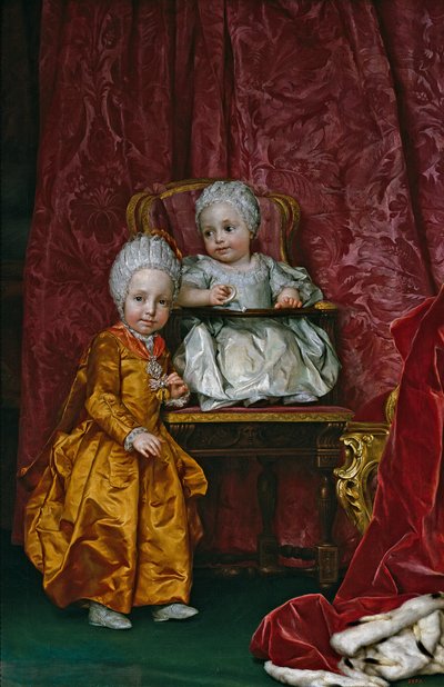 Hiszpański:  Los archiduques Fernando y María Ana de Austria Arcyksiążę Ferdynand i arcyksiężna Maria Anna z Austrii autorstwa Anton Raphael Mengs