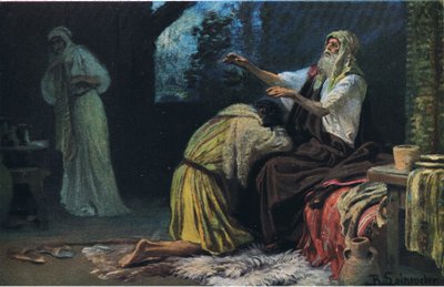 Izaak błogosławi Jakuba, z Hulberts Story of the Bible wydanej przez The John Winston Company, 1932 autorstwa Anton Robert Leinweber