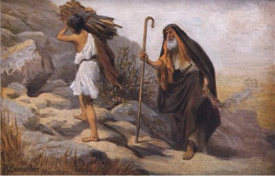 Ofiara Izaaka, z Hulberts Story of the Bible wydanej przez The John Winston Company, 1932 autorstwa Anton Robert Leinweber