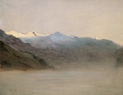 Dolina Gastein we mgle autorstwa Anton Romako