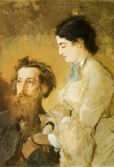 Portret rzeźbiarza Reinholda Begasa z żoną autorstwa Anton Romako