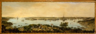 Widok na port w Mahon, Menorka autorstwa Anton Schranz