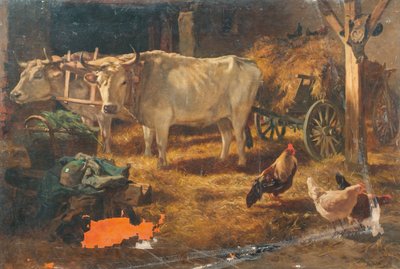 Woły w stajni autorstwa Anton Schrodl