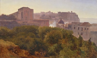 Drewno Francavilla w Chiatamone, ok. 1824 (olej na płótnie) autorstwa Anton Sminck Pitloo