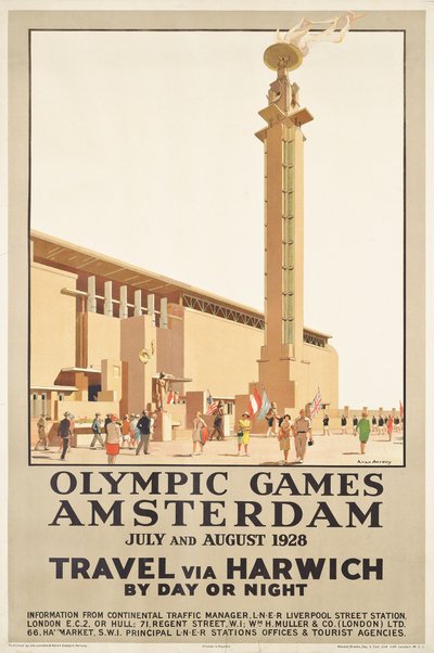 Plakat reklamujący igrzyska olimpijskie w Amsterdamie w 1928 roku autorstwa Anton Van Anrooy