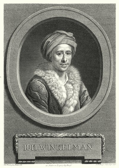 Johann Joachim Winckelmann, niemiecki historyk sztuki i archeolog (grafika) autorstwa Anton von (after) Maron