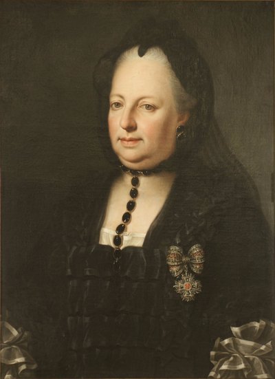 Maria Teresa ubrana w żałobne szaty autorstwa Anton von Maron