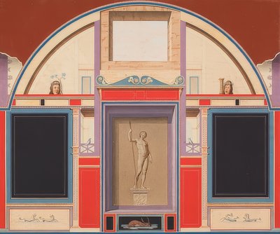 Mural rzymskiego domu na terenie Villa Negroni w Rzymie, posąg Adonisa. Około 1801 roku (?) autorstwa Anton von Maron