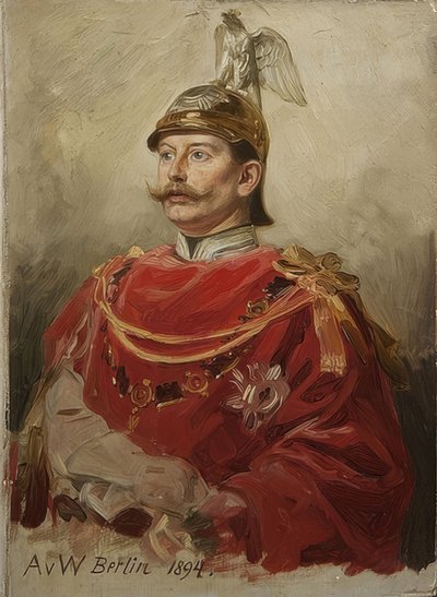 Portret Wilhelma II (1859-1941), cesarza Niemiec i króla Prus. 1894 autorstwa Anton Alexander von Werner