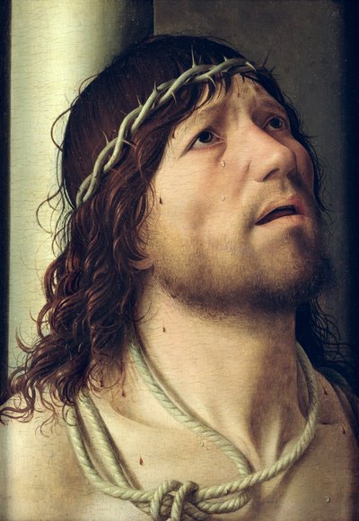 Chrystus u kolumny, ok. 1475 (olej na desce) (szczegół) autorstwa Antonello da Messina