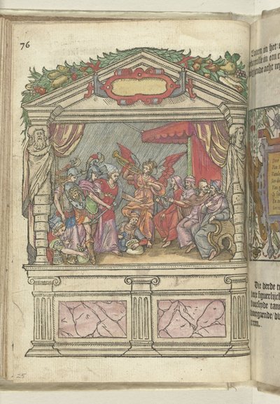 Scena z alegorycznym przedstawieniem na Grote Markt, 1578 autorstwa Antoni van Leest