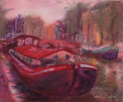 Barka Amsterdamska, ok. 2006 (olej na płótnie) autorstwa Antonia Myatt