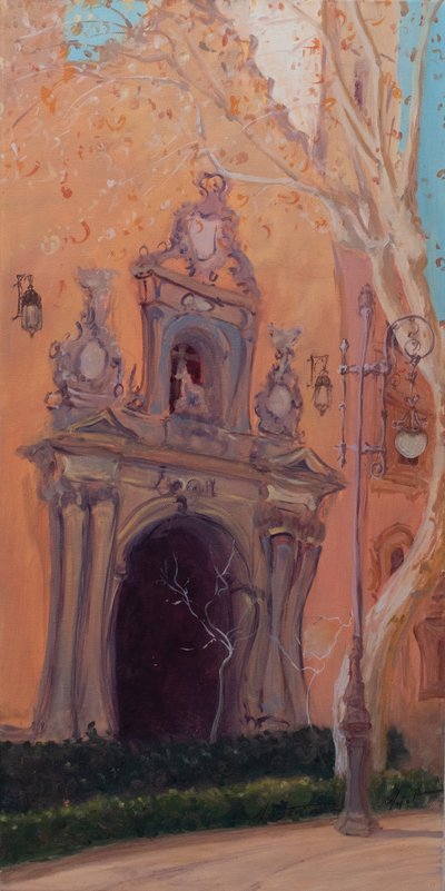 Drzwi do Granady, 2016 (olej na płótnie) autorstwa Antonia Myatt