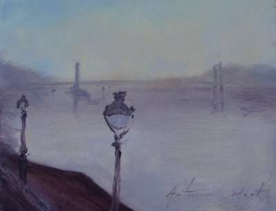 Światła Londynu, 2020 (olej na płótnie) autorstwa Antonia Myatt