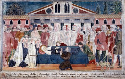 Życie św. Franceski Romany: Śmierć świętego (Fresco autorstwa Antoniazzo Romano