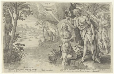 Doop van Christ Teatr biblijny (...) (tytuł serialu) autorstwa Antonie Wierix (II)