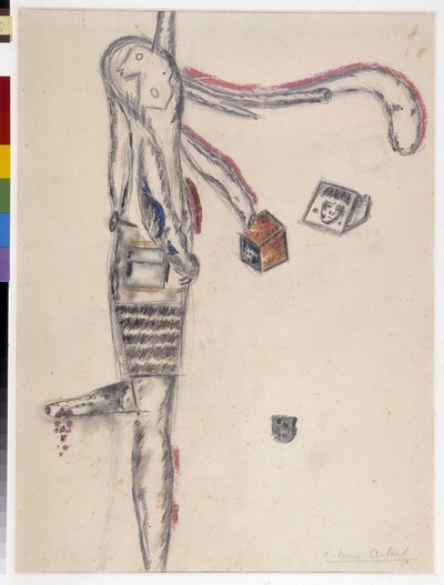 Rysunek Antonina Artauda (1896-1948). 1945 Dim cm 63X48 Musee Cantini, Marsylia. autorstwa Antonin Artaud