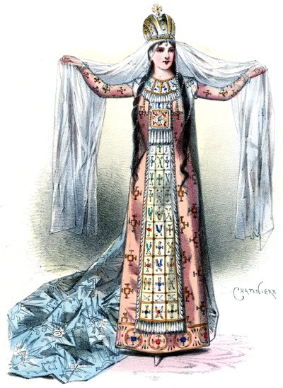 Massenet - Esclarmonde - Sibyl Sanderson, rola Esclarmonde, prolog 1. tableau - Antonin-Marie Chatinière, 1889 autorstwa Antonin Marie Chatiniere