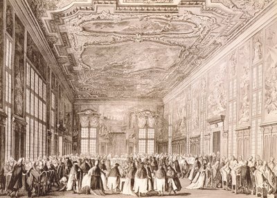 Uroczystość książęca, bankiet wydany przez doża Wenecji na cześć przedstawicieli delegacji zagranicznych autorstwa Antonio (after) Canaletto
