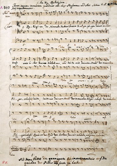Autograf partytury Oratorium autorstwa Antonio Salieriego (1750-1825) autorstwa Antonio (after) Salieri