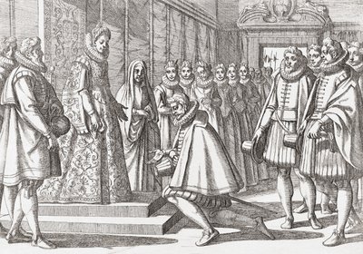 Filip III, król Hiszpanii przed Małgorzatą Austriacką autorstwa Antonio (after) Tempesta