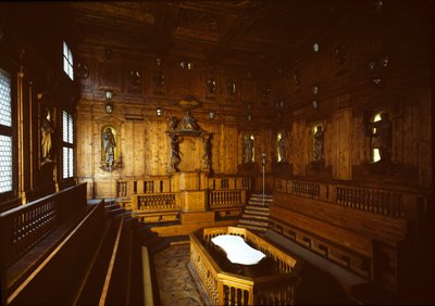Widok na teatr anatomiczny autorstwa Antonio (d.1663) Paolucci